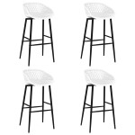 vidaXL Set mobilier de bar, 5 piese, negru și alb vidaXL Set mobilier de bar, 5 piese, negru și alb