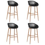 vidaXL Set mobilier de bar, 5 piese, negru
