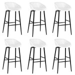 vidaXL Set mobilier de bar, 7 piese, negru și alb vidaXL Set mobilier de bar, 7 piese, negru și alb