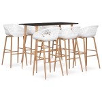 vidaXL Set mobilier de bar, 7 piese, negru și alb vidaXL Set mobilier de bar, 7 piese, negru și alb