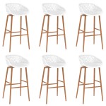 vidaXL Set mobilier de bar, 7 piese, negru și alb vidaXL Set mobilier de bar, 7 piese, negru și alb