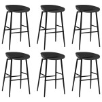 vidaXL Set mobilier de bar, 7 piese, negru vidaXL Set mobilier de bar, 7 piese, negru