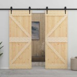 vidaXL Ușă glisantă cu set feronerie, 80 x 210 cm, lemn masiv de pin vidaXL Ușă glisantă cu set feronerie, 80 x 210 cm, lemn masiv de pin