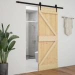 vidaXL Ușă glisantă cu set feronerie, 80 x 210 cm, lemn masiv de pin vidaXL Ușă glisantă cu set feronerie, 80 x 210 cm, lemn masiv de pin