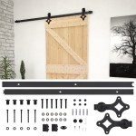 vidaXL Ușă glisantă cu set feronerie, 90x210 cm, lemn masiv de pin