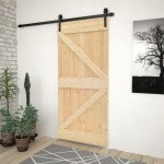 vidaXL Ușă glisantă cu set feronerie, 90 x 210 cm, lemn masiv de pin vidaXL Ușă glisantă cu set feronerie, 90 x 210 cm, lemn masiv de pin