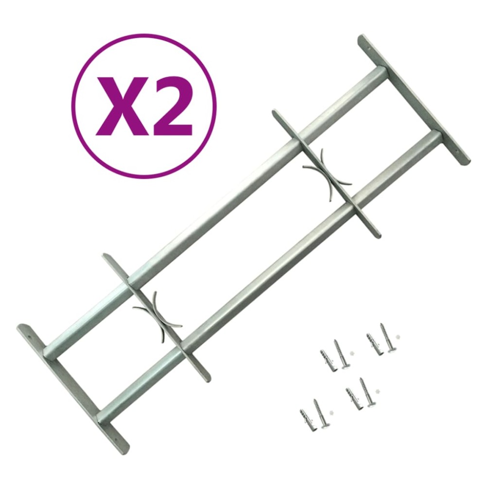 vidaXL Grilaje de siguranță ferestre, ajustabil, 2 buc., 700-1050 mm