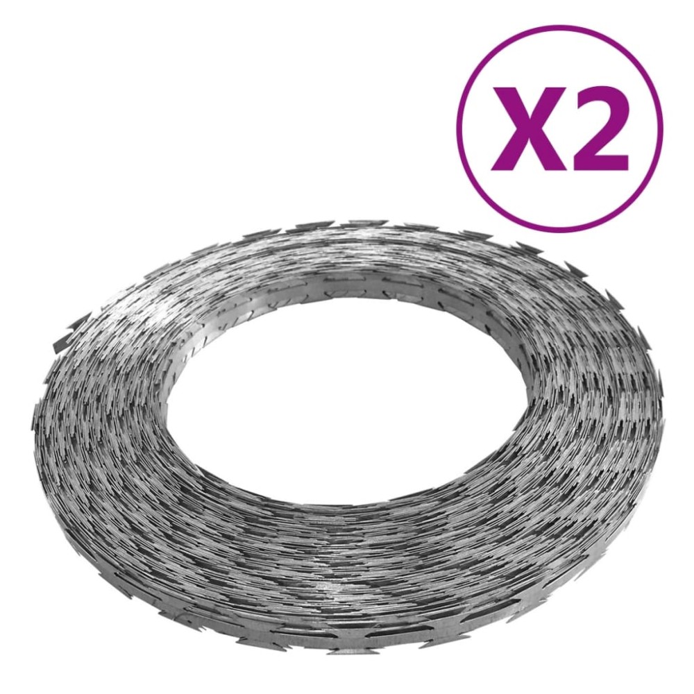 vidaXL Sârmă ghimpată BTO-22 NATO, 2 buc., 100 m, oțel