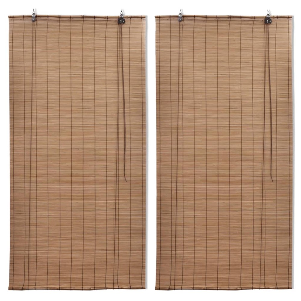 vidaXL Jaluzele din bambus tip rulou, 2 buc., maro, 80 x 160 cm