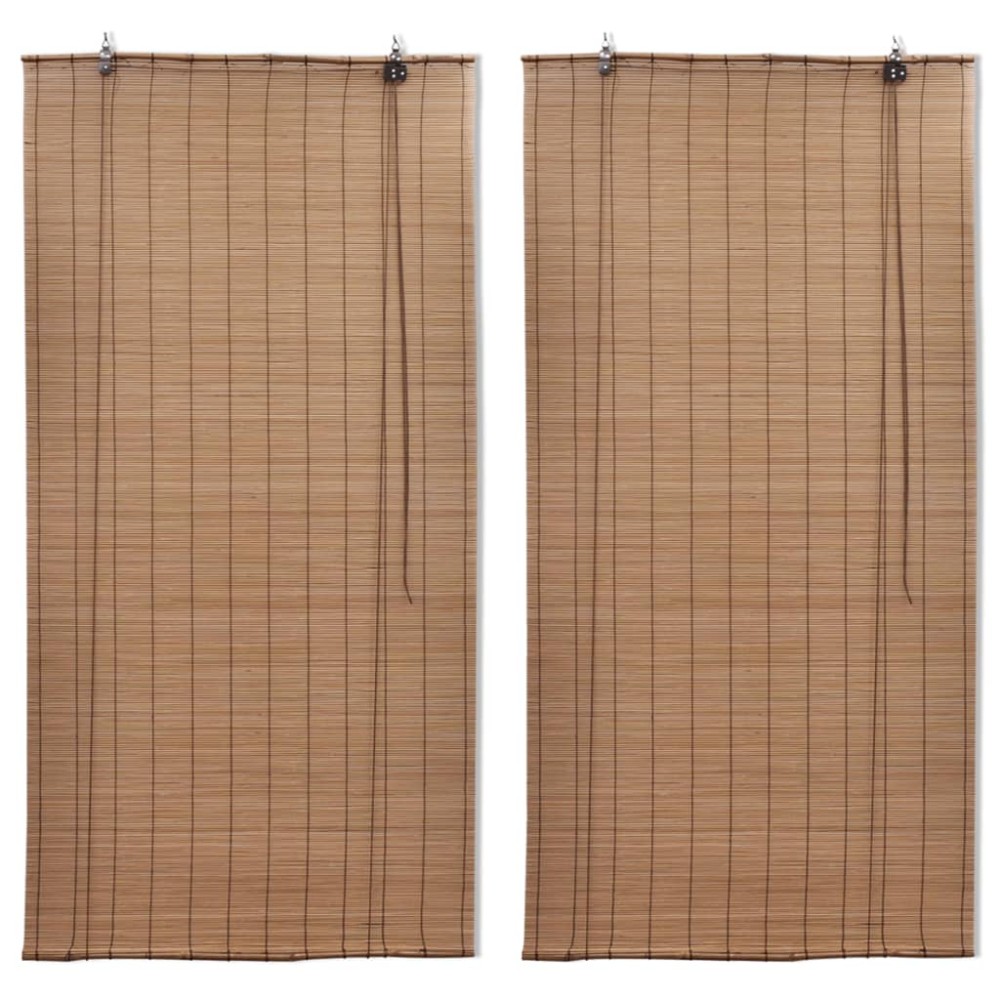 vidaXL Jaluzele din bambus tip rulou, 2 buc., maro, 120 x 220 cm