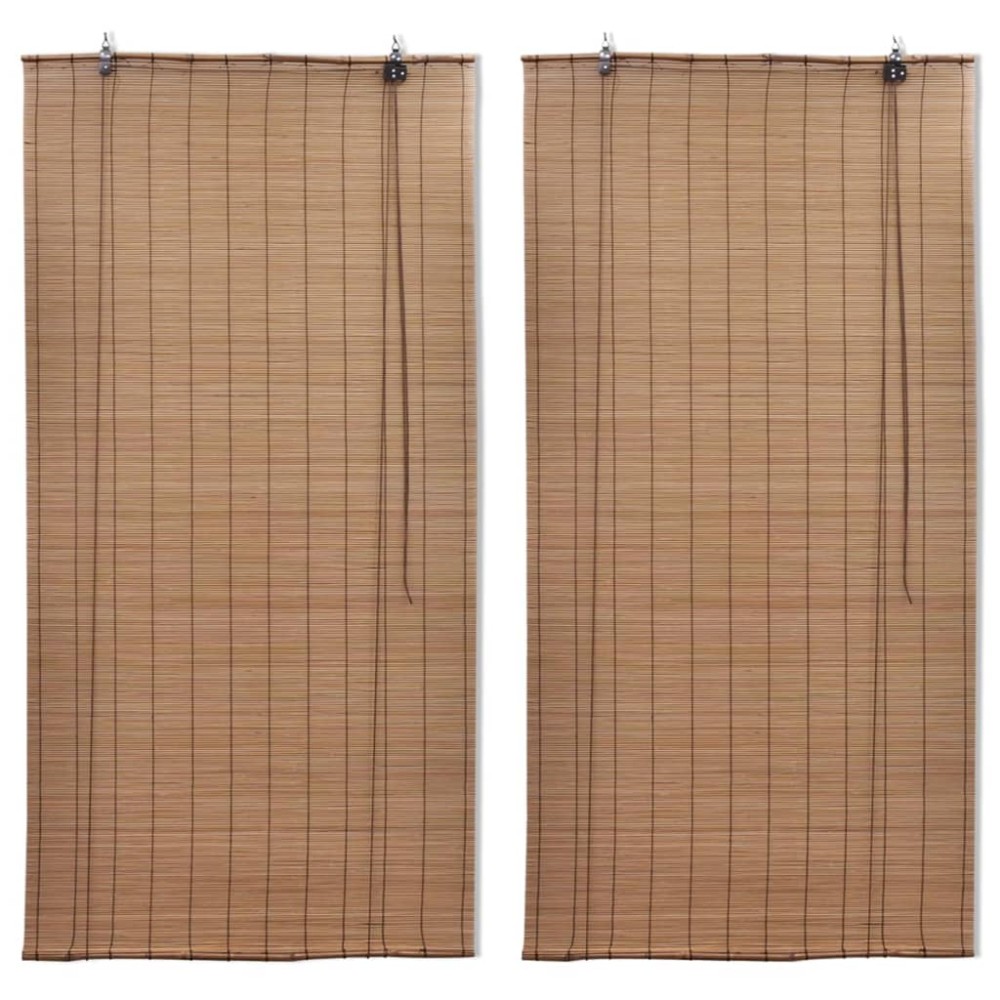vidaXL Jaluzele din bambus tip rulou, 2 buc., maro, 150 x 220 cm