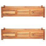 vidaXL Straturi înălțate de grădină, 2 buc, 100x30x25 cm, lemn acacia vidaXL Straturi înălțate de grădină, 2 buc, 100x30x25 cm, lemn acacia