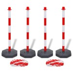 vidaXL Set 4 stâlpi de blocare & 2 lanțuri de plastic, 10 m