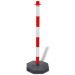 vidaXL Set 4 stâlpi de blocare & 2 lanțuri de plastic, 10 m