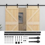 vidaXL Ușă glisantă cu set feronerie, 80 x 210 cm, lemn masiv de pin vidaXL Ușă glisantă cu set feronerie, 80 x 210 cm, lemn masiv de pin