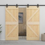 vidaXL Ușă glisantă cu set feronerie, 80 x 210 cm, lemn masiv de pin vidaXL Ușă glisantă cu set feronerie, 80 x 210 cm, lemn masiv de pin