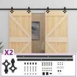 vidaXL Ușă glisantă cu set feronerie, 80 x 210 cm, lemn masiv de pin vidaXL Ușă glisantă cu set feronerie, 80 x 210 cm, lemn masiv de pin