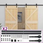 vidaXL Ușă glisantă cu set feronerie, 90 x 210 cm, lemn masiv de pin vidaXL Ușă glisantă cu set feronerie, 90 x 210 cm, lemn masiv de pin