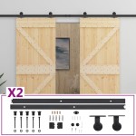 vidaXL Ușă glisantă cu set feronerie, 90 x 210 cm, lemn masiv de pin vidaXL Ușă glisantă cu set feronerie, 90 x 210 cm, lemn masiv de pin