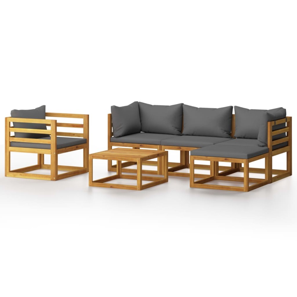vidaXL Set mobilier grădină cu perne, 6 piese, lemn masiv acacia
