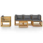 vidaXL Set mobilier grădină cu perne, 6 piese, lemn masiv acacia vidaXL Set mobilier grădină cu perne, 6 piese, lemn masiv acacia