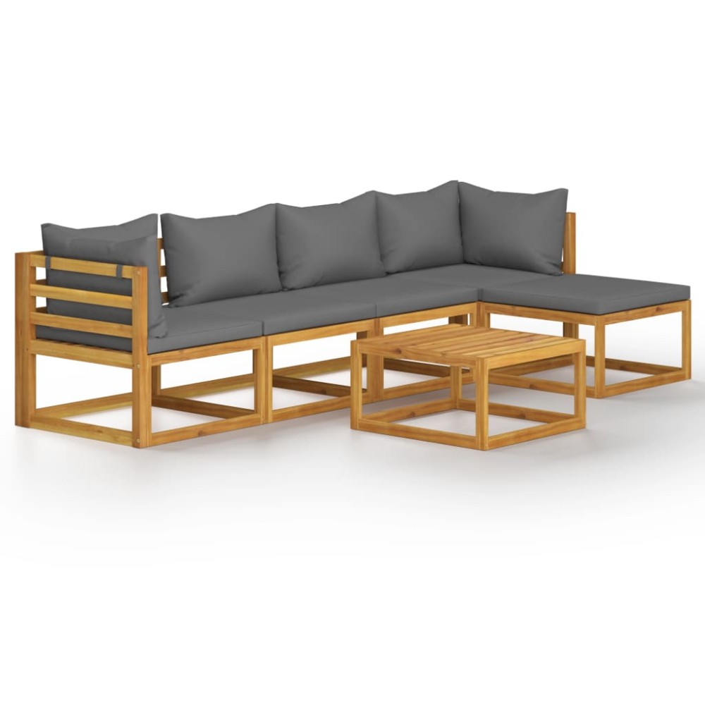 vidaXL Set mobilier grădină cu perne, 6 piese, lemn masiv acacia
