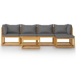 vidaXL Set mobilier grădină cu perne, 6 piese, lemn masiv acacia vidaXL Set mobilier grădină cu perne, 6 piese, lemn masiv acacia