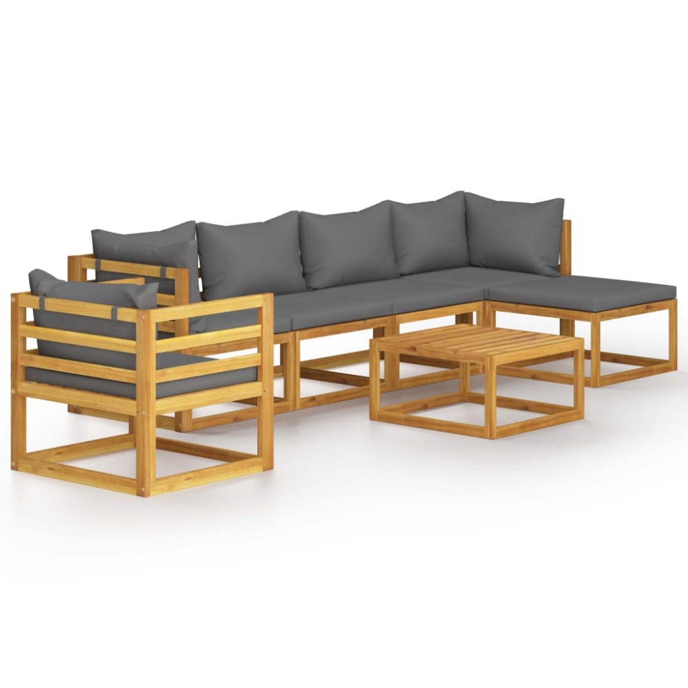 vidaXL Set mobilier grădină cu perne, 7 piese, lemn masiv de acacia