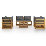 vidaXL Set mobilier grădină cu perne, 9 piese, lemn masiv acacia vidaXL Set mobilier grădină cu perne, 9 piese, lemn masiv acacia