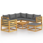 vidaXL Set mobilier grădină cu perne, 8 piese, lemn masiv acacia