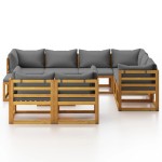 vidaXL Set mobilier grădină cu perne, 10 piese, lemn masiv de acacia
