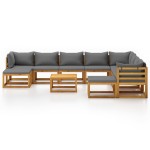 vidaXL Set mobilier grădină cu perne, 11 piese, lemn masiv de acacia vidaXL Set mobilier grădină cu perne, 11 piese, lemn masiv de acacia