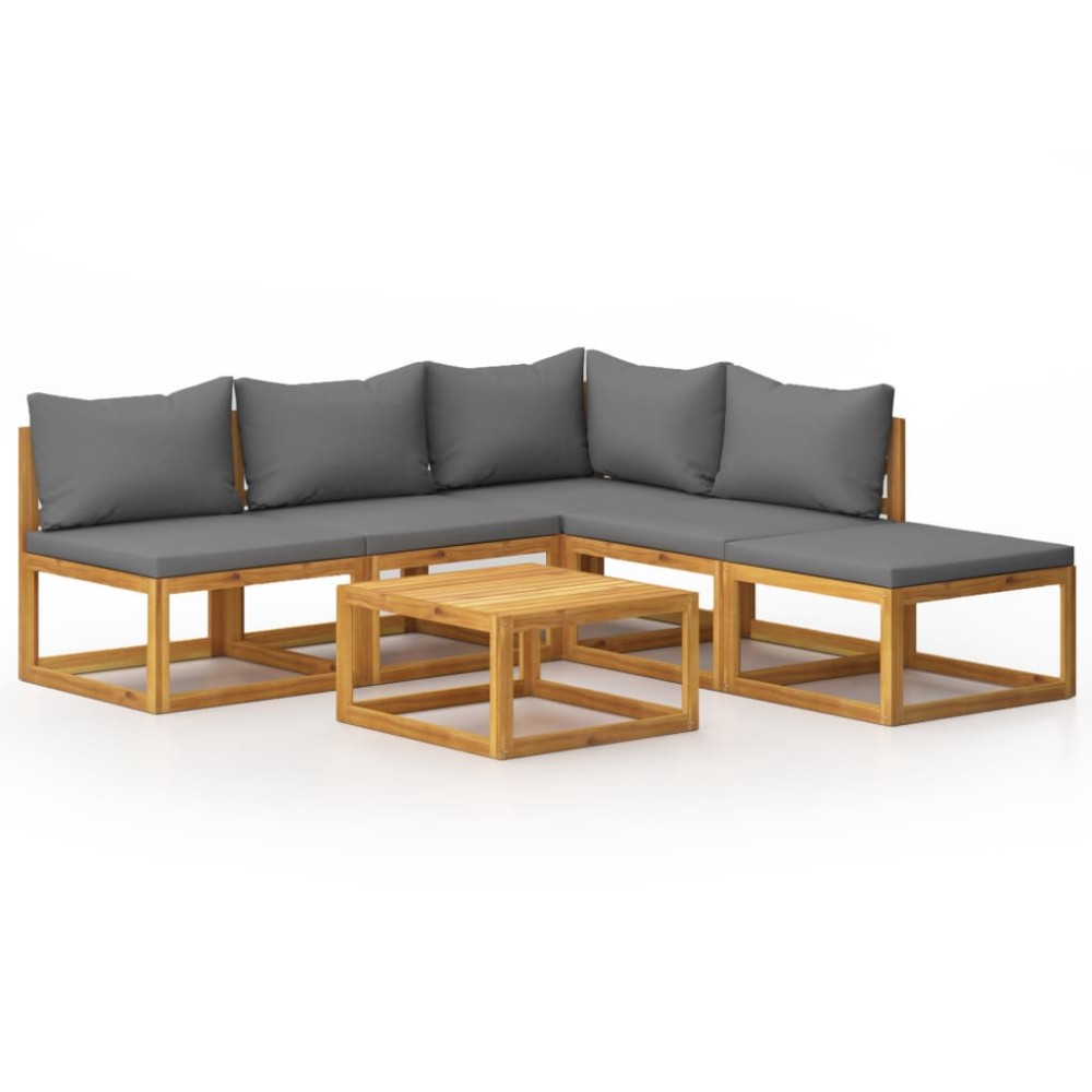 vidaXL Set mobilier grădină cu perne, 6 piese, lemn masiv acacia