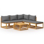 vidaXL Set mobilier grădină cu perne, 6 piese, lemn masiv acacia