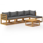 vidaXL Set mobilier grădină cu perne, 6 piese, lemn masiv acacia vidaXL Set mobilier grădină cu perne, 6 piese, lemn masiv acacia