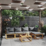 vidaXL Set mobilier grădină cu perne, 6 piese, lemn masiv acacia vidaXL Set mobilier grădină cu perne, 6 piese, lemn masiv acacia