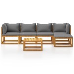 vidaXL Set mobilier grădină cu perne, 6 piese, lemn masiv acacia vidaXL Set mobilier grădină cu perne, 6 piese, lemn masiv acacia