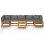 vidaXL Set mobilier grădină cu perne, 8 piese, lemn masiv acacia