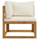 vidaXL Set mobilier grădină cu perne, 7 piese, crem, lemn masiv acacia