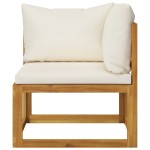 vidaXL Set mobilier grădină cu perne, 6 piese, crem, lemn masiv acacia