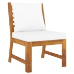 vidaXL Set mobilier de grădină, 4 piese, perne crem, lemn masiv acacia vidaXL Set mobilier de grădină, 4 piese, perne crem, lemn masiv acacia