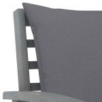 vidaXL Set mobilier grădină cu pernă, 5 piese, gri, lemn masiv acacia