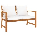 vidaXL Set mobilier de grădină, cu perne, 3 piese, lemn masiv acacia