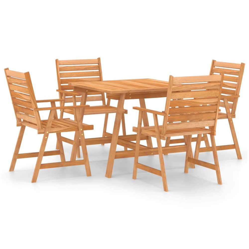 vidaXL Set mobilier de masă pentru grădină, 5 piese, lemn masiv acacia