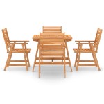 vidaXL Set mobilier de masă pentru grădină, 5 piese, lemn masiv acacia