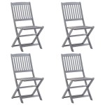vidaXL Set mobilier de grădină, 5 piese, gri, lemn masiv de acacia vidaXL Set mobilier de grădină, 5 piese, gri, lemn masiv de acacia