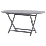 vidaXL Set mobilier de grădină, 9 piese, gri, lemn masiv de acacia vidaXL Set mobilier de grădină, 9 piese, gri, lemn masiv de acacia