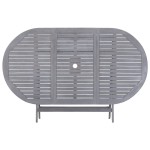 vidaXL Set mobilier de grădină, 9 piese, gri, lemn masiv de acacia vidaXL Set mobilier de grădină, 9 piese, gri, lemn masiv de acacia