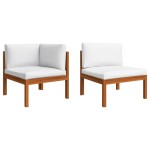 vidaXL Canapea de grădină cu 4 locuri, pernă din lemn de salcâm și frânghie