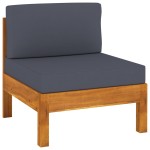 vidaXL Set mobilier grădină perne gri închis, 7 piese, lemn acacia vidaXL Set mobilier grădină perne gri închis, 7 piese, lemn acacia